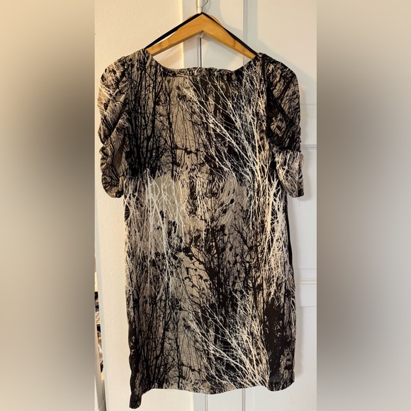 Kensie Black and Cream Tree Pattern Dress - Picture 1 of 5